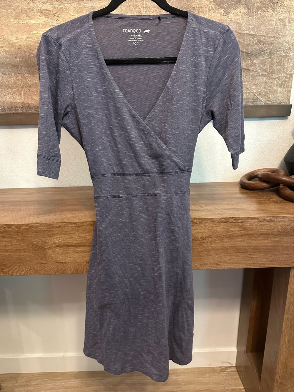 Toad&Co Heathered Slate Wrap-Front Knit Dress